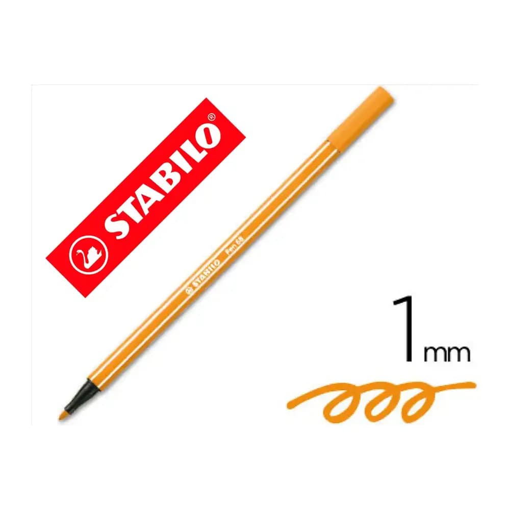 Stabilo Rotulador stabilo acuarelable pen 68 naranja punta gruesa 1mm