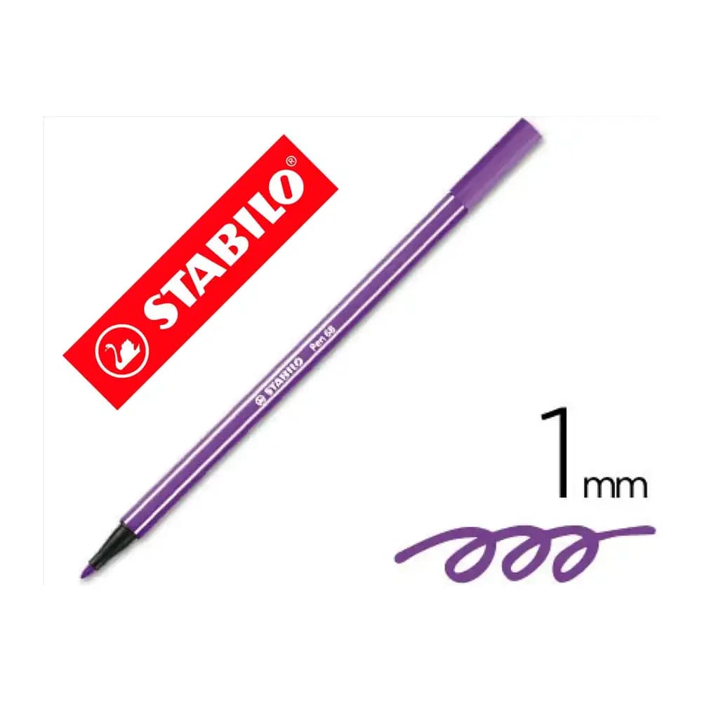 Stabilo Rotulador stabilo acuarelable pen 68 violeta punta gruesa 1mm