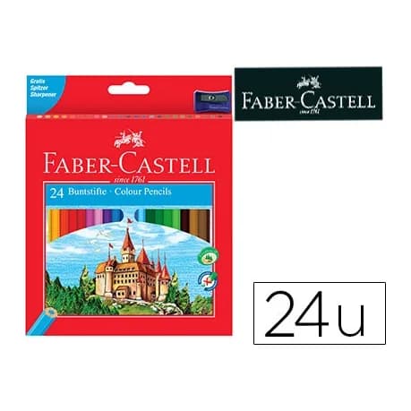 Faber castell Lapices de colores faber castell hexagonal madera reforestada caja de 24 unidades colores surtidos