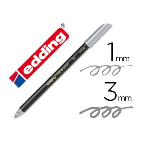 Edding Rotulador edding punta fibra 1200 plata n. 54 punta redonda 1-3 mm