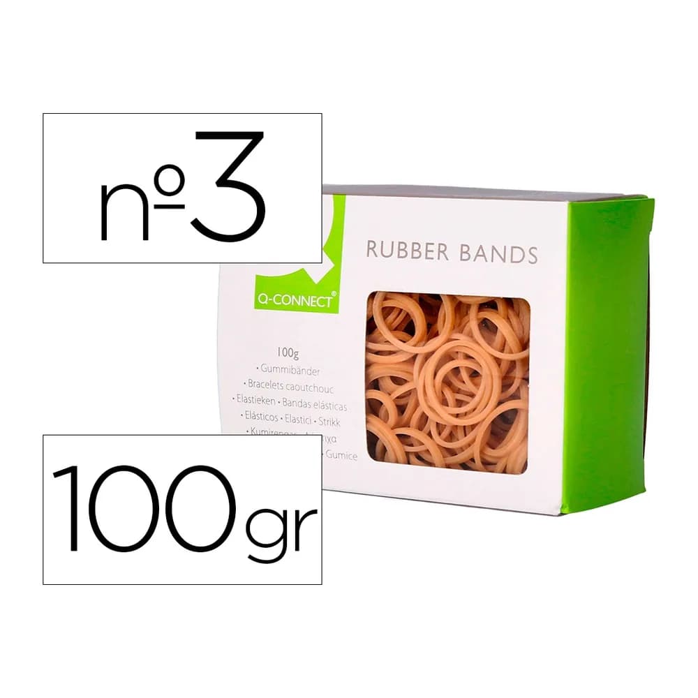 Q-connect Gomillas elasticas q-connect 100 gr numero 3 30 x 2 mm