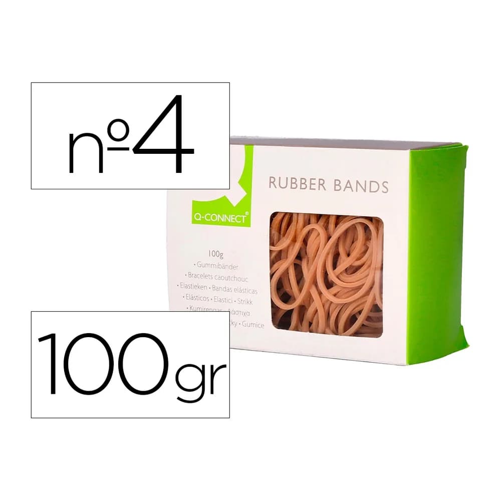 Q-connect Gomillas elasticas q-connect 100 gr numero 4 40 x 2 mm