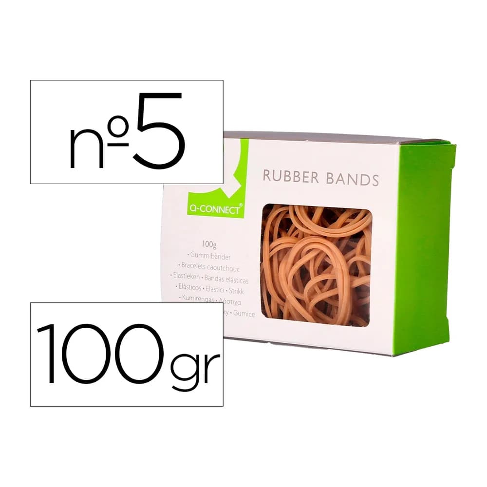 Q-connect Gomillas elasticas q-connect 100 gr numero 5 50 x 2 mm