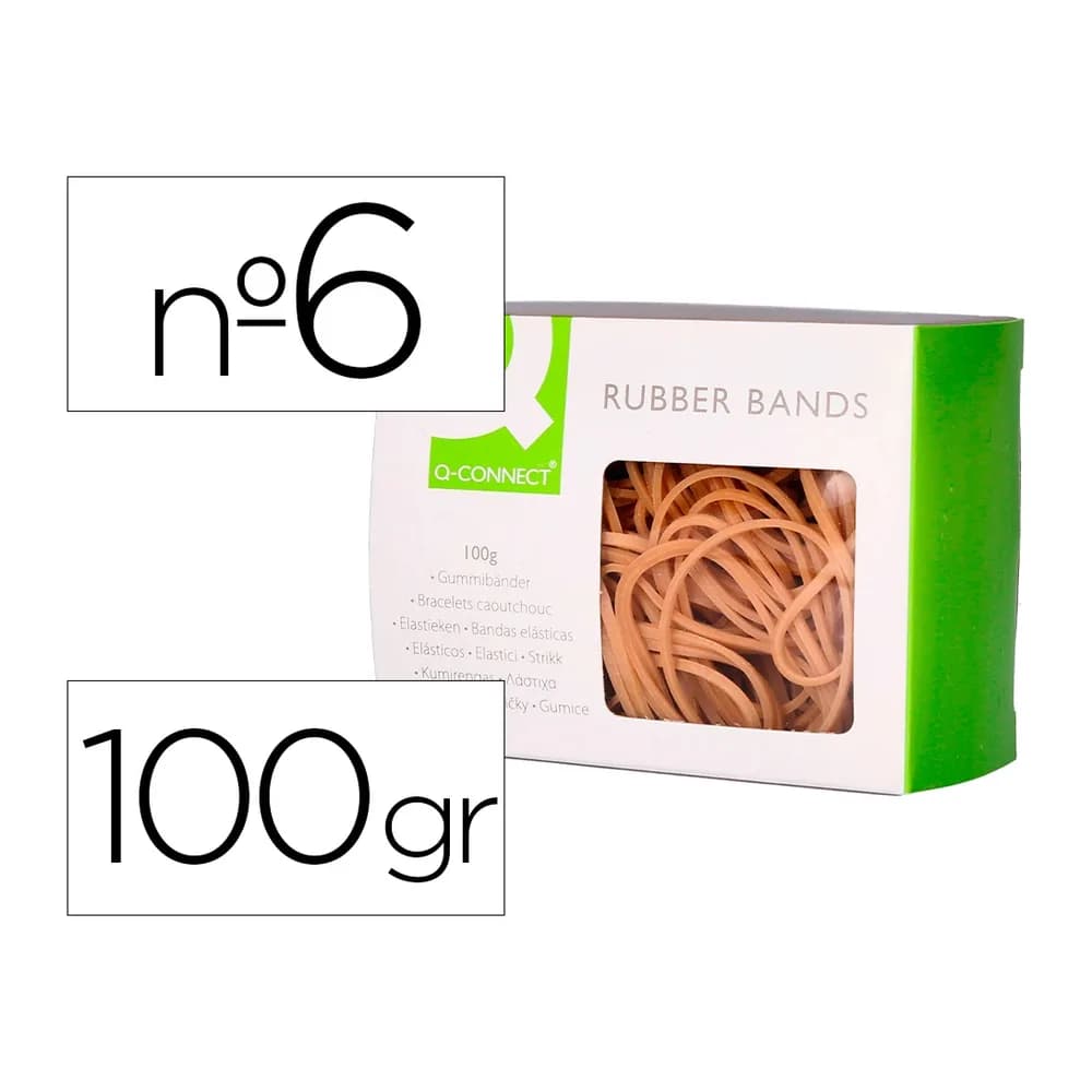 Q-connect Gomillas elasticas q-connect 100 gr numero 6 60 x 2 mm