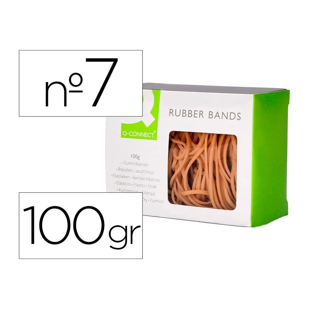 Q-connect Gomillas elasticas q-connect 100 gr numero 7 70 x 2 mm