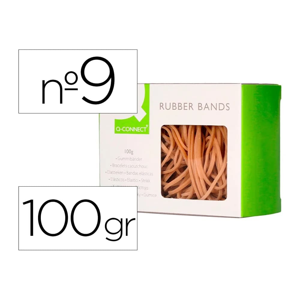 Q-connect Gomillas elasticas q-connect 100 gr numero 9 90 x 2 mm