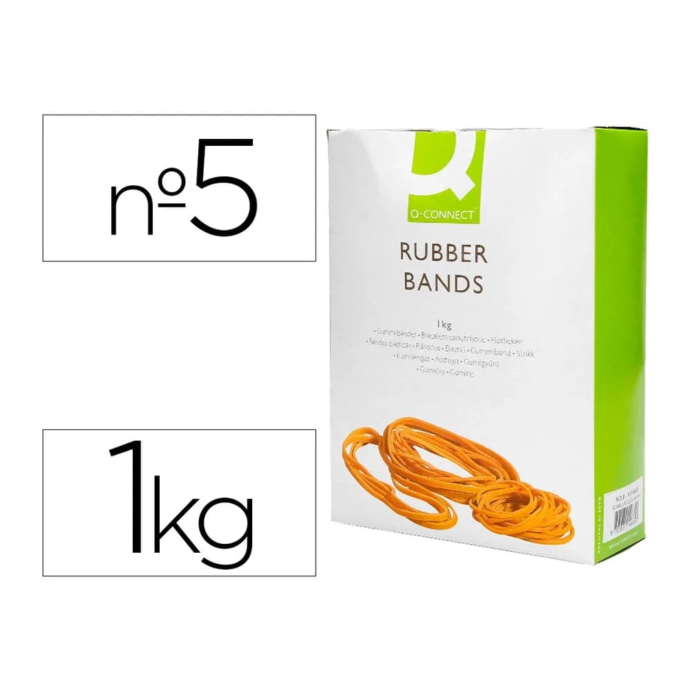Q-connect Gomillas elasticas q-connect 1000 gr numero 5 50 x 2 mm