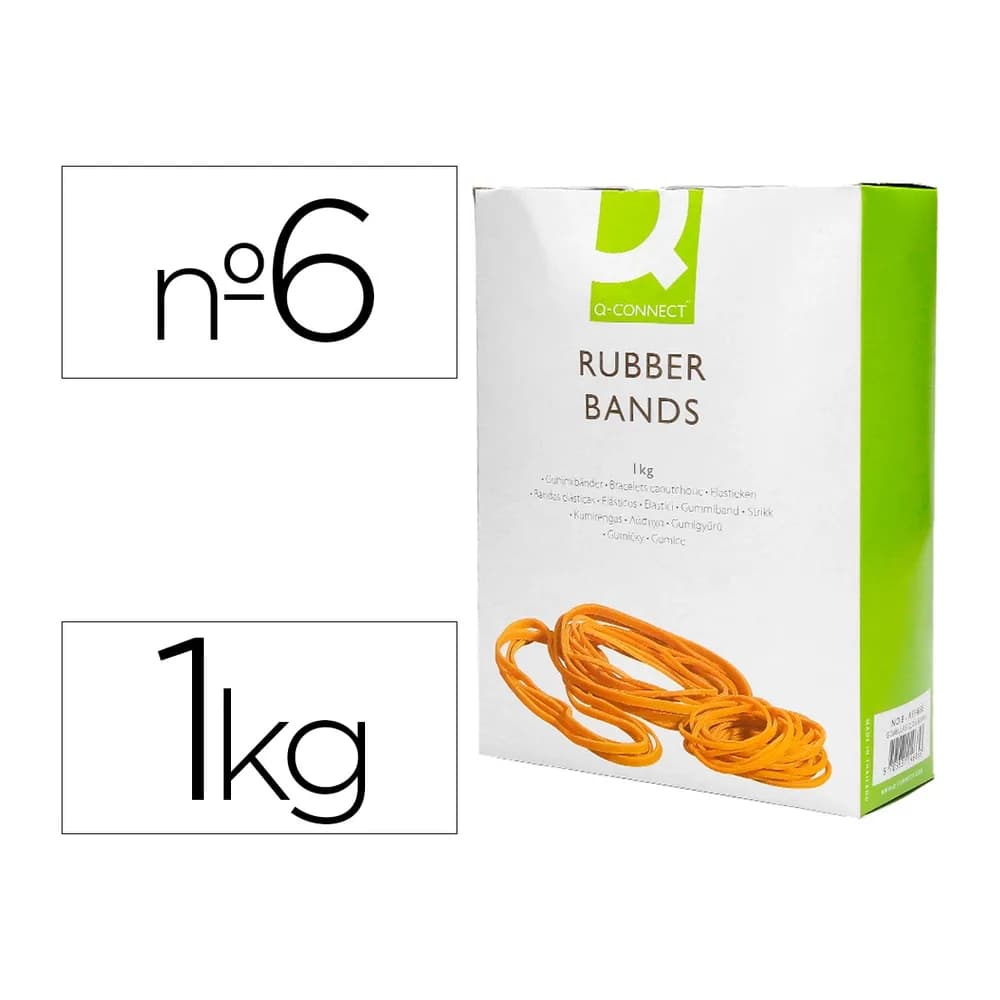 Q-connect Gomillas elasticas q-connect 1000 gr numero 6 60 x 2 mm