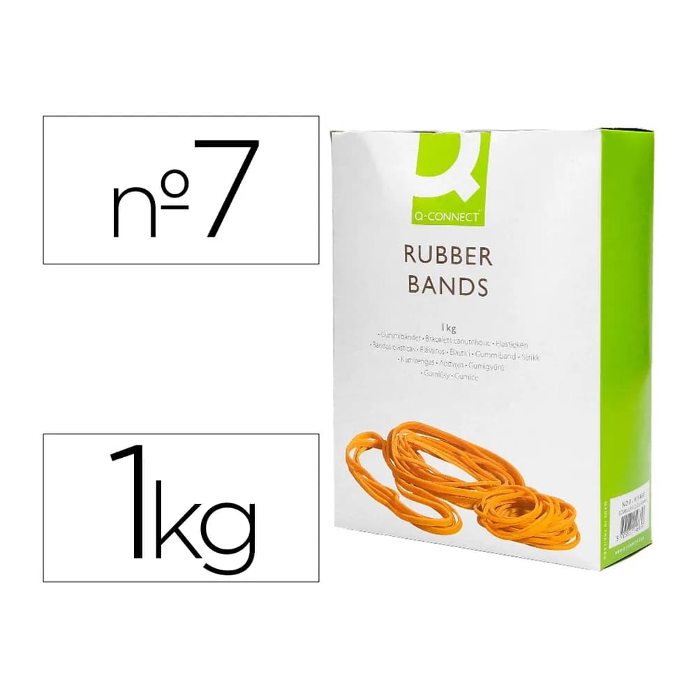Q-connect Gomillas elasticas q-connect 1000 gr numero 7 70 x 2 mm