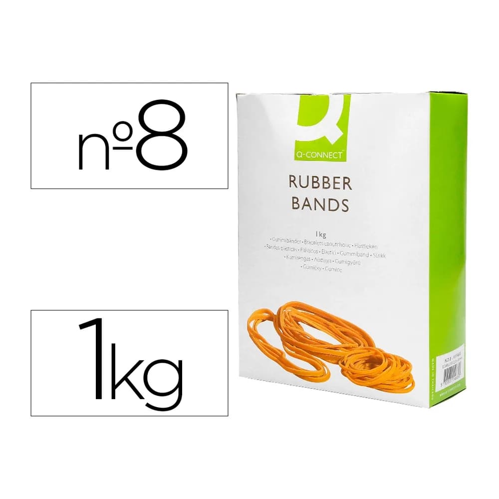 Q-connect Gomillas elasticas q-connect 1000 gr numero 8 80 x 2 mm