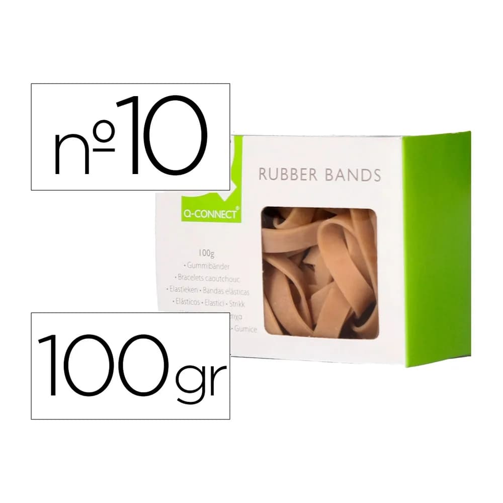 Q-connect Bandas elasticas q-connect 100 gr 100x9 mm numero 10