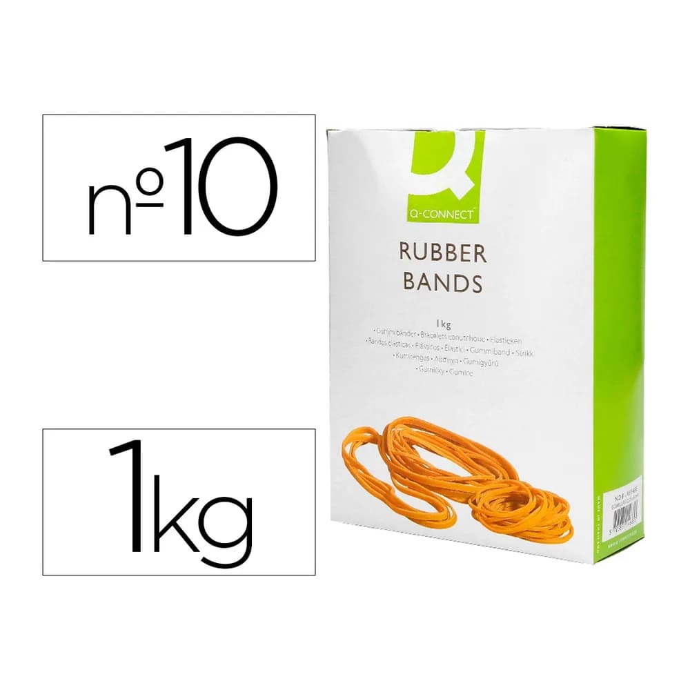 Q-connect Bandas elasticas q-connect 1000 gr 100 x 9 mm numero 10