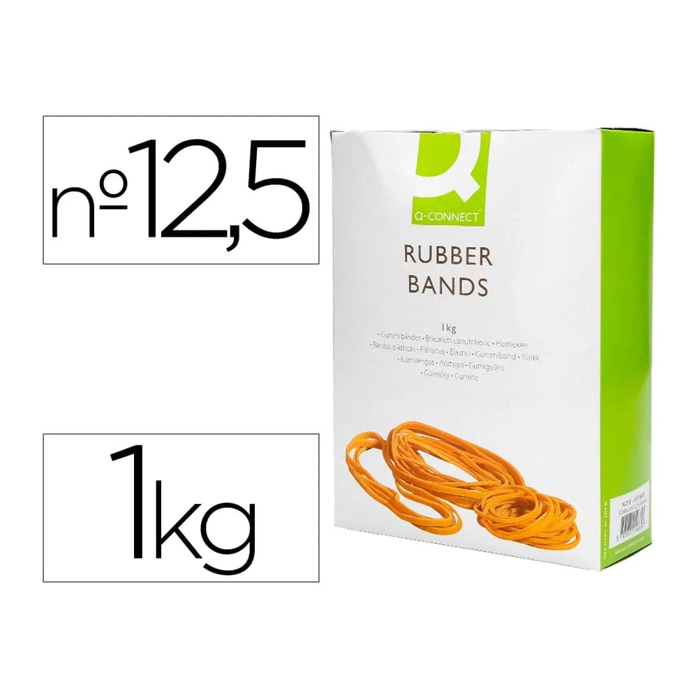 Q-connect Bandas elasticas q-connect 1000 gr 125 x 9 mm numero 12,5