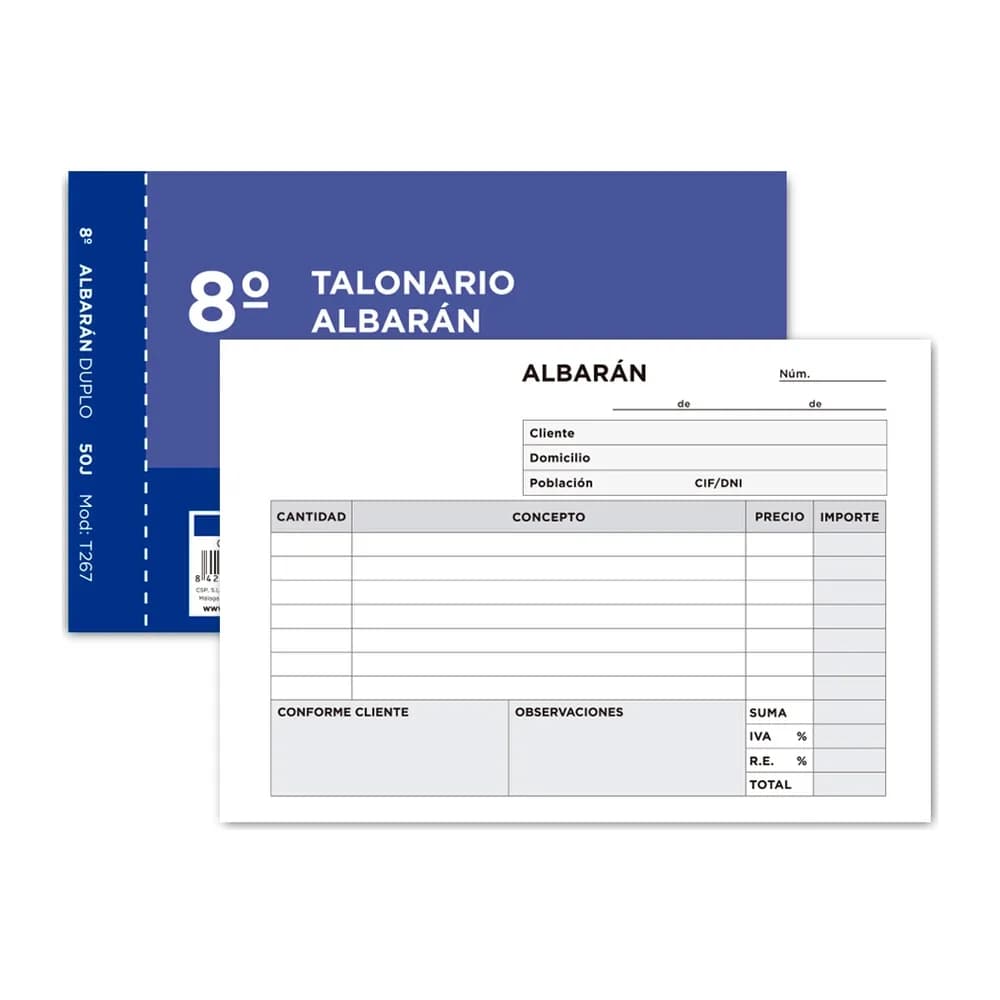 Liderpapel Talonario liderpapel albaran octavo duplicado apaisado