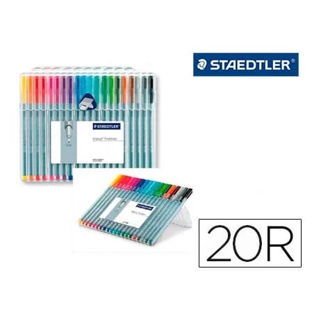Staedtler Rotulador staedtler triplus fineliner 334 estuche de 20 unidades colores surtidos (14+6 gratis)
