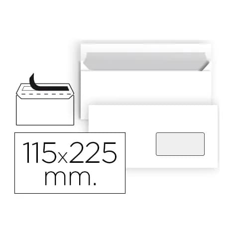 Liderpapel Sobre liderpapel n 4 blanco americano ventana derecha 115x225 mm tira de silicona paquete de 25 unidades