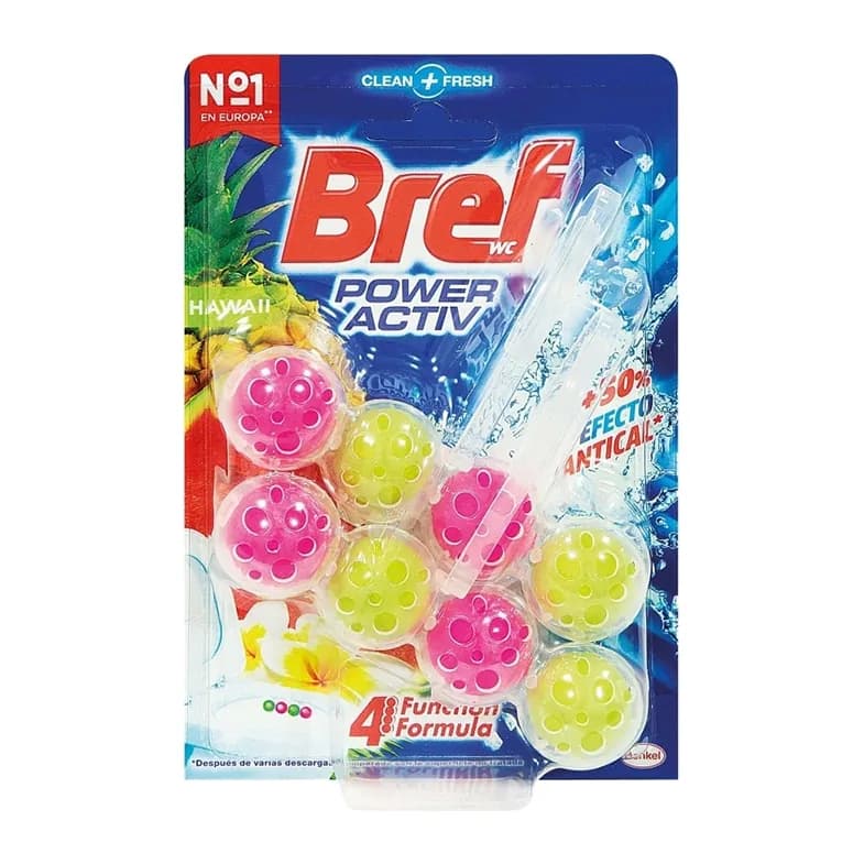 Bref Desinfectante y ambientador de inodoro bref wc poder activo hawaii 50 g blister de 2 unidades