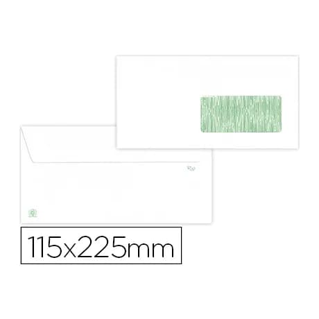 Liderpapel Sobre liderpapel blanco 115x225 mm ventana derecha solapa tira silicona reciclado 90 gr caja de 500 unidades