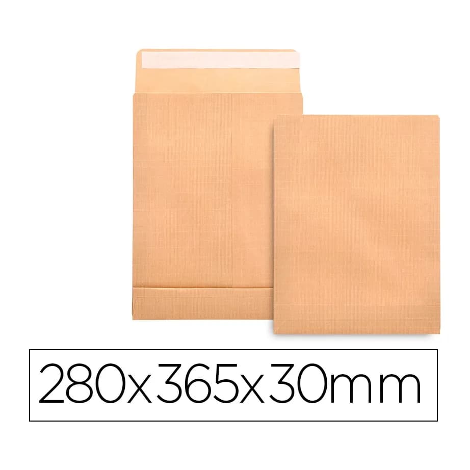 Liderpapel Sobre liderpapel bolsa fuelle kraft 280x365x30mm solapa tirade silicona papel 120 gr caja de 50 unidades