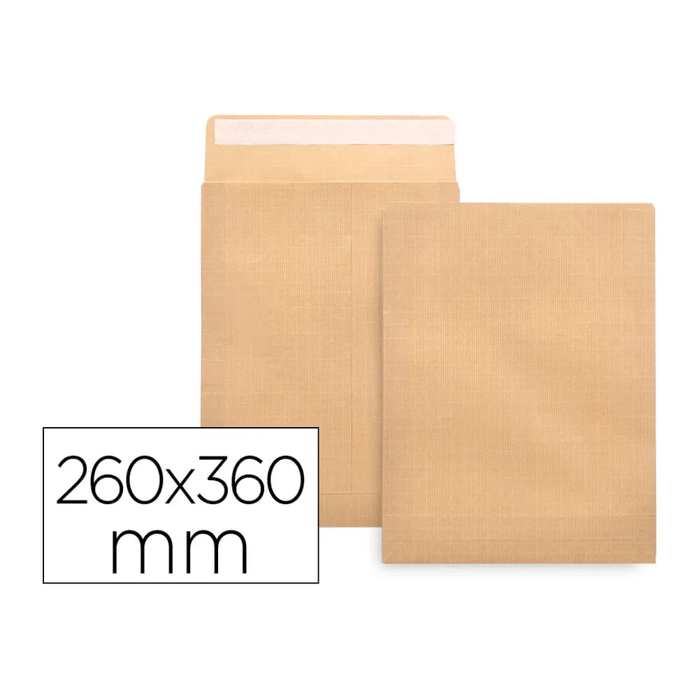 Liderpapel Sobre liderpapel bolsa armado kraft envio seguridad 260x360 mm solapa tira de silicona 120 gr caja de 100 unidades