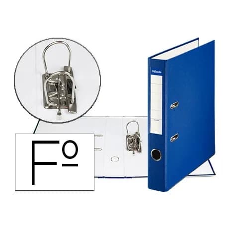 Esselte Archivador de palanca esselte carton forrado pvc folio lomo de 50 mm con rado azul