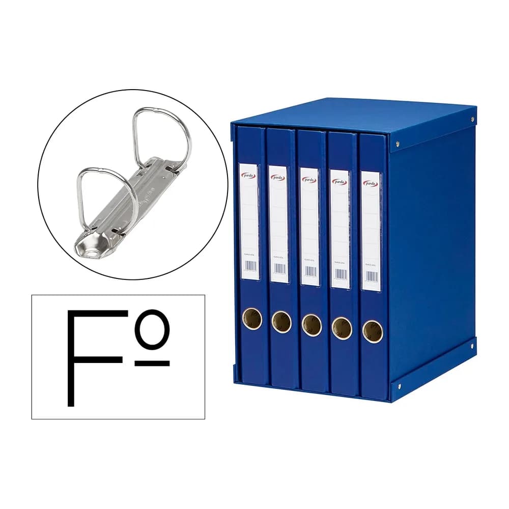 Pardo Modulo pardo 5 archivadores de palanca folio 2 anillas 25 mm azul 350x230x300 mm