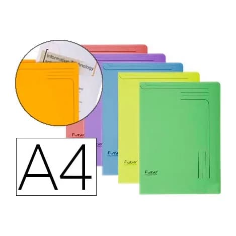 Exacompta Carpeta dossier uñero cartulina exacompta din a4 290 gr paquete de 5 unidades colores surtidos