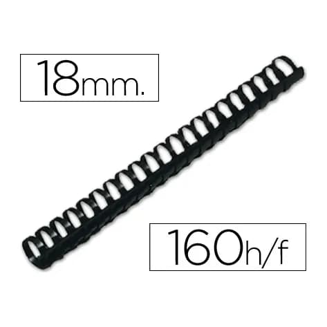 Q-connect Canutillo q-connect redondo 18 mm plastico capacidad 160 hojas caja de 50 unidades