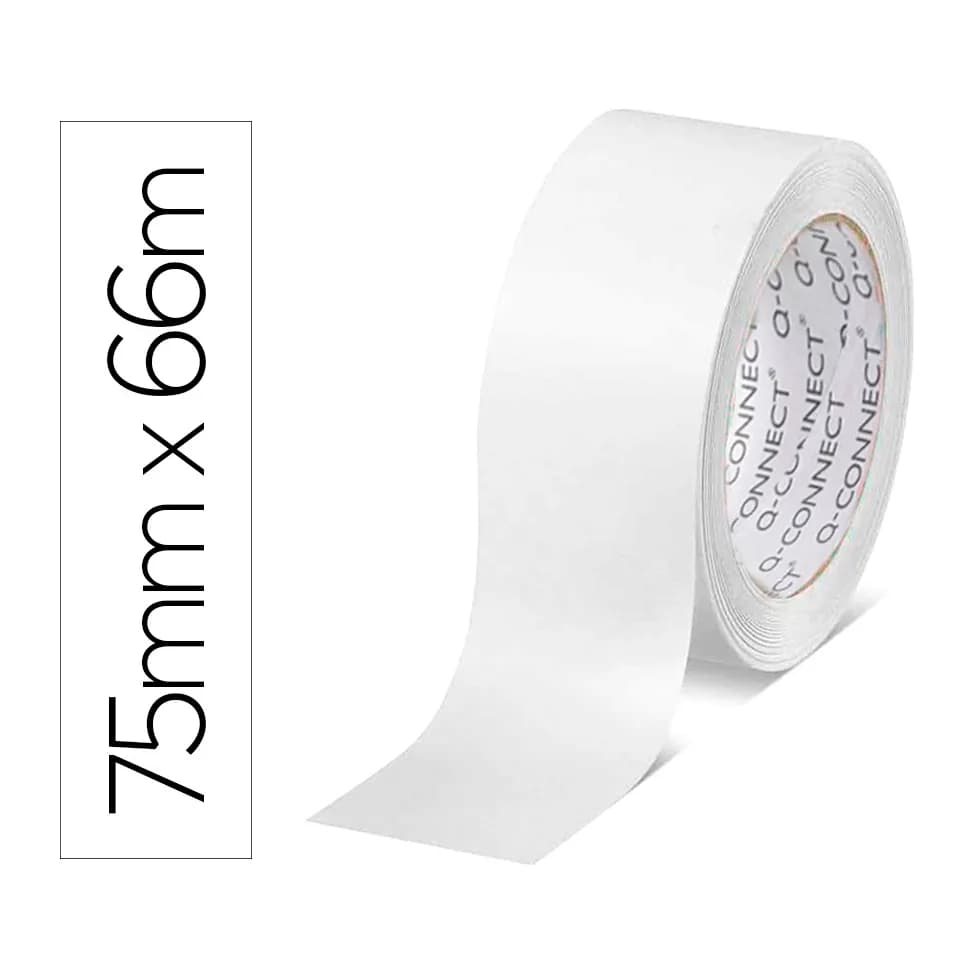 Q-connect Cinta adhesiva q-connect polipropileno blanca 66 mt x 75 mm para embalaje