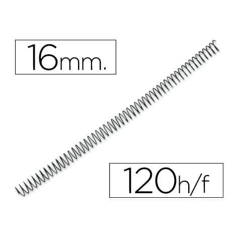 Q-connect Espiral metalico q-connect 64 5:1 16mm 1,2mm caja de 100 unidades