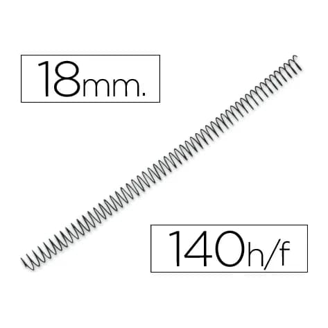 Q-connect Espiral metalico q-connect 64 5:1 18mm 1,2mm caja de 100 unidades