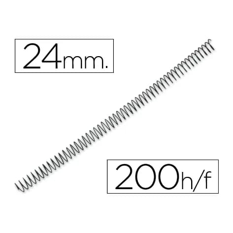 Q-connect Espiral metalico q-connect 64 5:1 24mm 1,2mm caja de 100 unidades