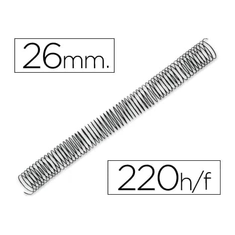 Q-connect Espiral metalico q-connect 64 5:1 26mm 1,2mm caja de 50 unidades
