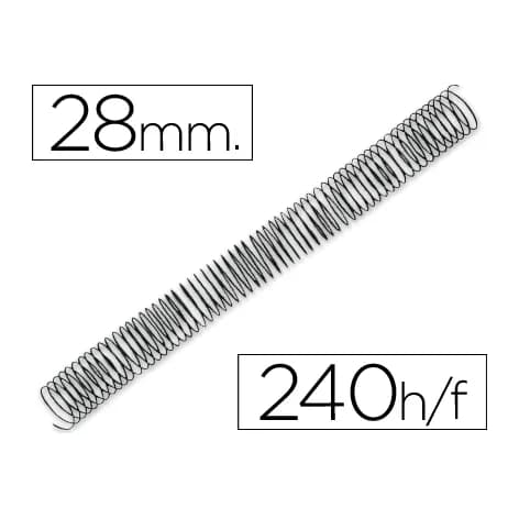 Q-connect Espiral metalico q-connect 64 5:1 28mm 1,2mm caja de 50 unidades