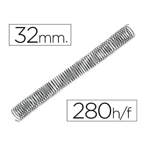 Q-connect Espiral metalico q-connect 64 5:1 32mm 1,2mm caja de 50 unidades