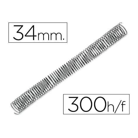 Q-connect Espiral metalico q-connect 64 5:1 34mm 1,2mm caja de 25 unidades