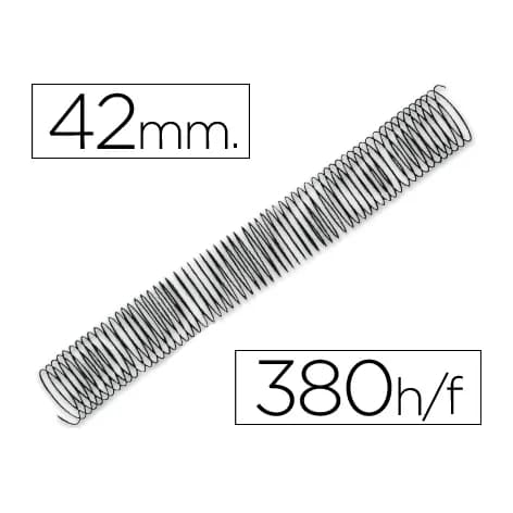 Q-connect Espiral metalico q-connect 64 5:1 42mm 1,2mm caja de 25 unidades