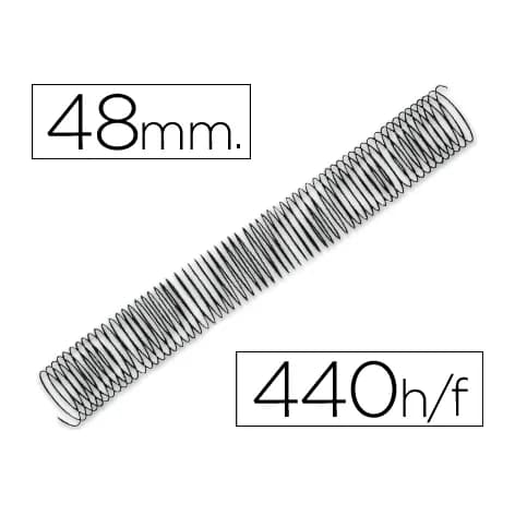 Q-connect Espiral metalico q-connect 64 5:1 48mm 1,2mm caja de 25 unidades