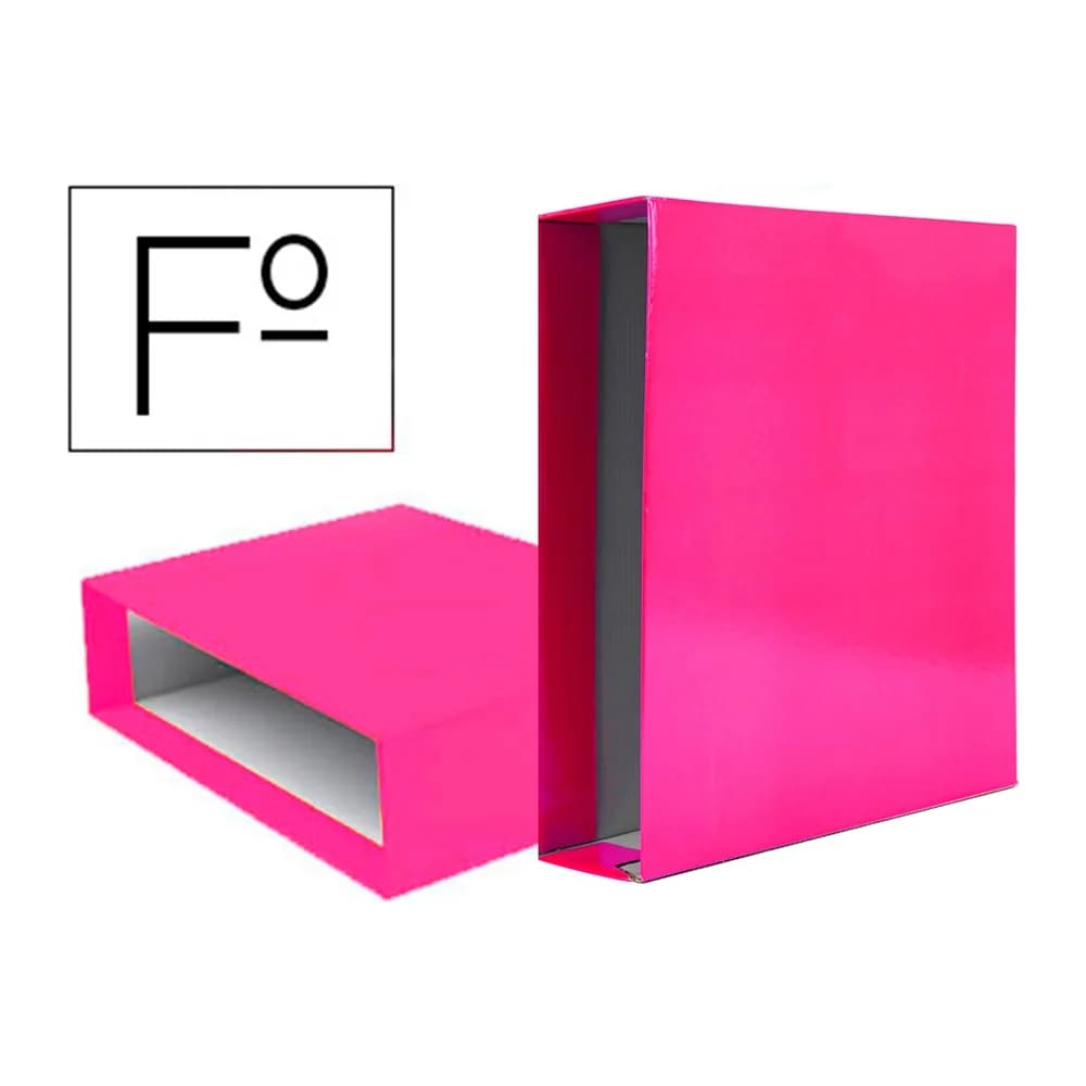 Liderpapel Caja archivador liderpapel de palanca carton folio documenta lomo 75 mm rosa
