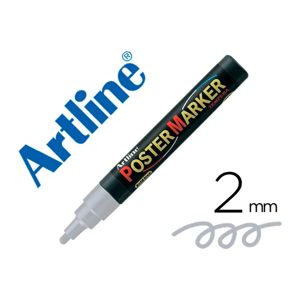 Artline Rotulador artline poster marker epp-4-pla met punta redonda 2 mm color metalizado plata