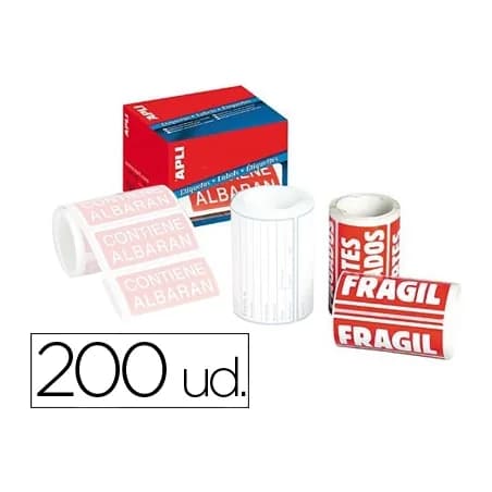Apli Etiquetas apli fragil 50x100 mm rollo con 200 unidades