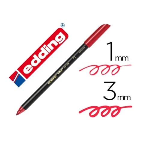 Edding Rotulador edding punta fibra 1200 rojo metalizado n 72 punta redonda 1-3 mm