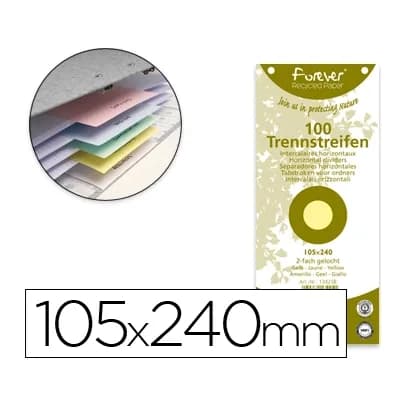 Exacompta Separador exacompta cartulina reciclada juego de 100 separadores 105x240 con taladros colores surtidos