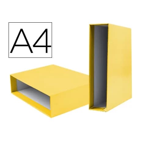 Liderpapel Caja archivador liderpapel de palanca carton din a4 documenta lomo 75mm color amarillo