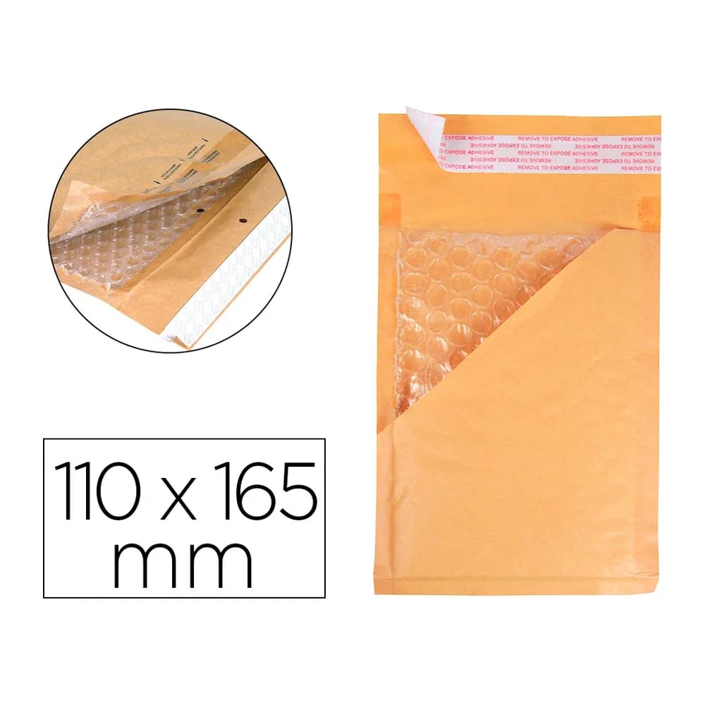 Q-connect Sobre burbujas crema q-connect a/000 110 x 165 mm caja de 100