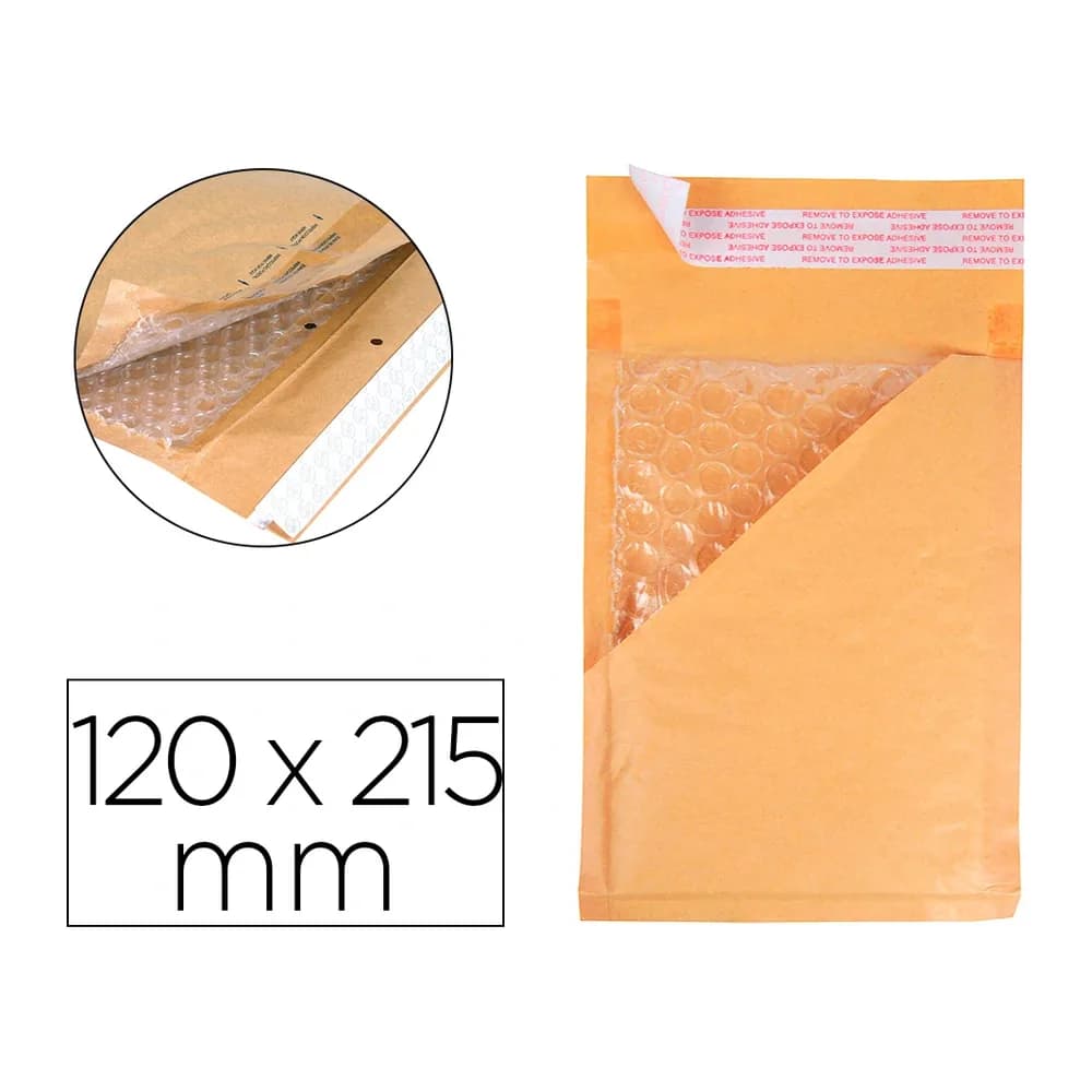 Q-connect Sobre burbujas crema q-connect b/00 120 x 215 mm caja de 100