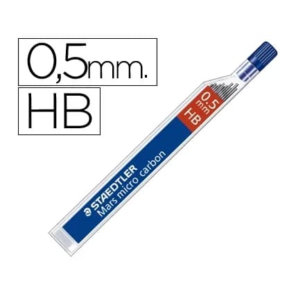 Staedtler Minas staedtler mars micro grafito 0,5 mm hb tubo con 12 minas