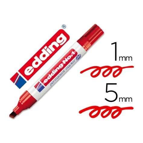 Edding Rotulador edding marcador permanente 1 rojo punta biselada 5 mm recargable