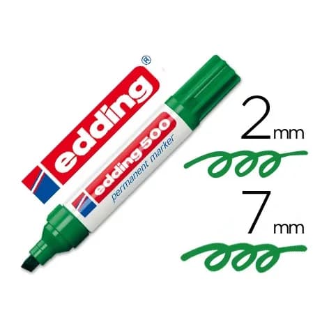 Edding Rotulador edding marcador permanente 500 verde punta biselada 7 mm