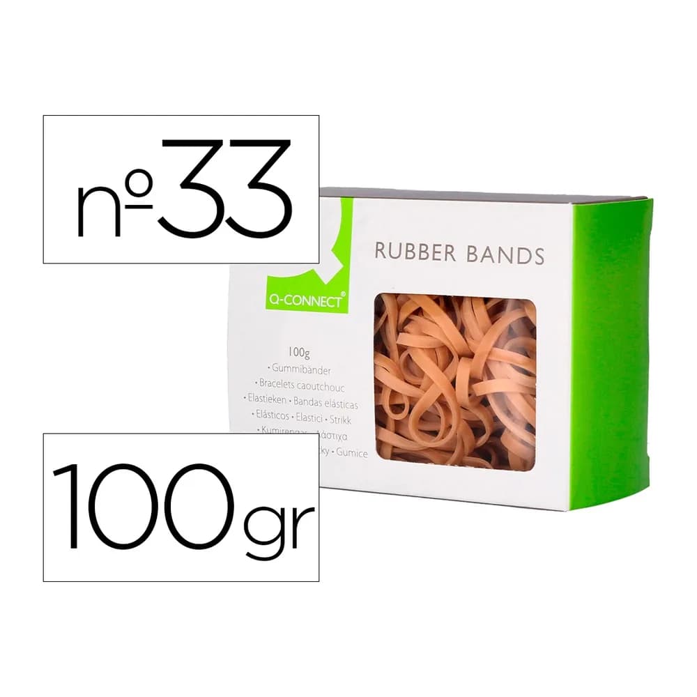 Q-connect Gomillas elasticas q-connect 100 gr numero 33 90 x 3 mm